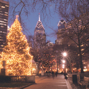 Happy Holidays, Rittenhouse Square, Philadelphia, photograph