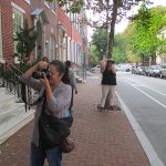 Students photographing during photography class, Philadelphia